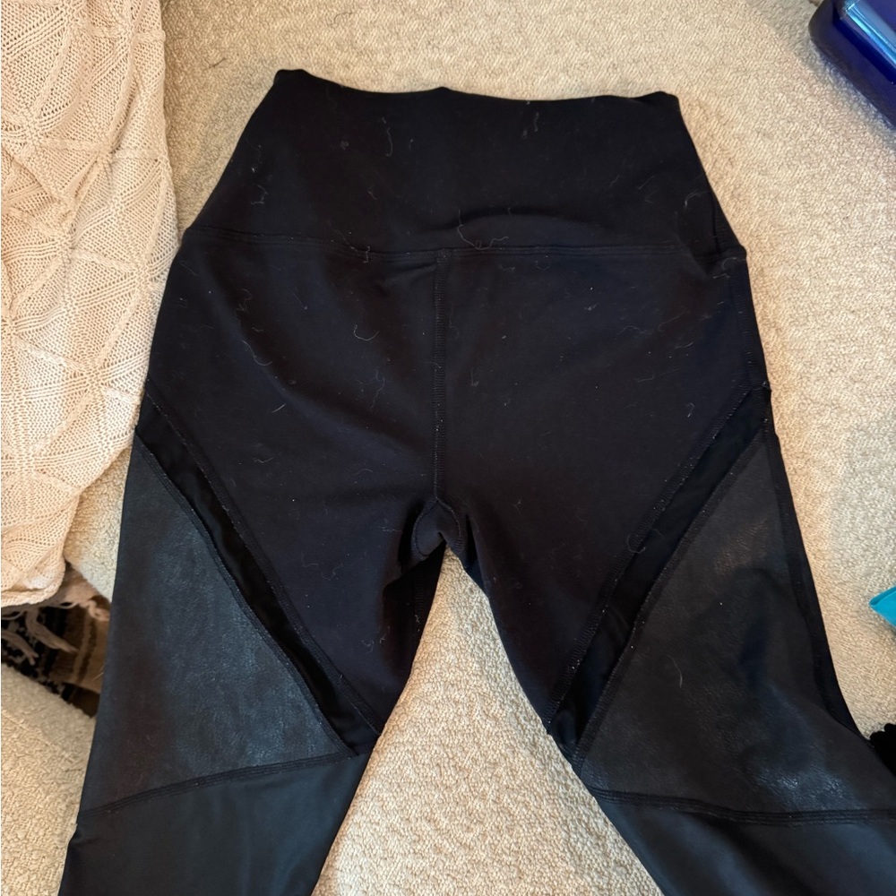 ALO Yoga Black Mesh Leggings